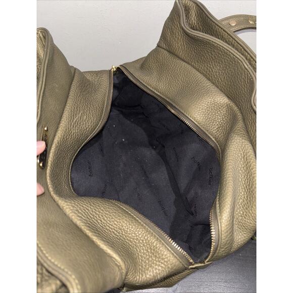 BOTKIER Trigger XL Satchel BIG Shoulder Bag Gold Metallic LEATHER Preowned READ - Picture 12 of 16